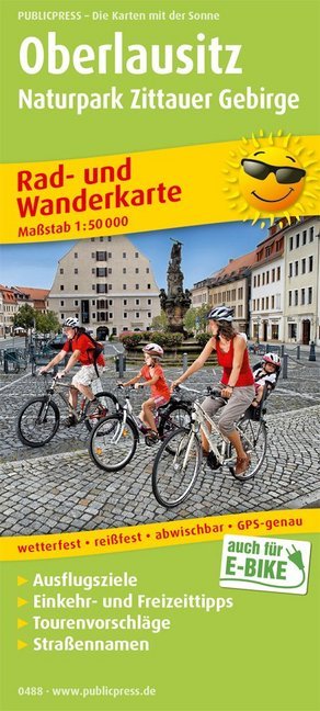 PUBLICPRESS Rad- und Wanderkarte Oberlausitz, Naturpark Zittauer Gebirge main product photo