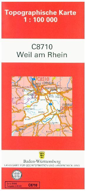 Topographische Karte Baden-Württemberg Weil am Rhein main product photo