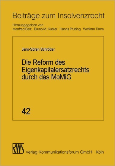 Die Reform des Eigenkapitalersatzrechts durch das MoMiG main product photo