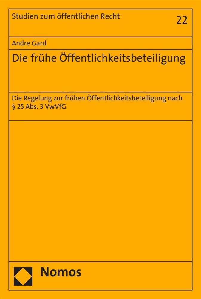 Die frühe Öffentlichkeitsbeteiligung main product photo