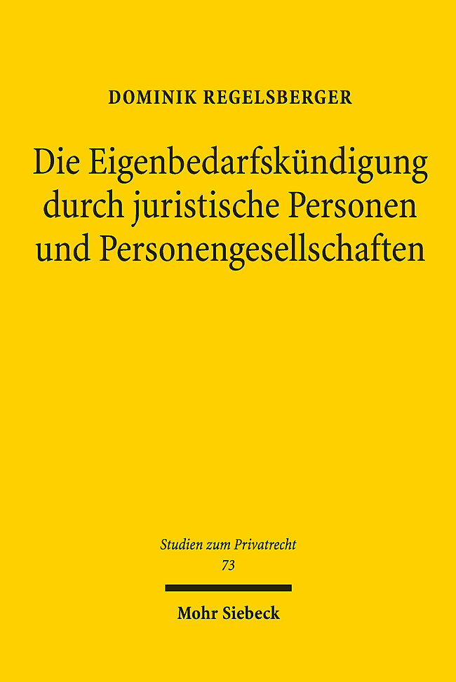 Die Eigenbedarfskündigung durch juristische Personen und Personengesellschaften main product photo