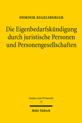 Die Eigenbedarfskündigung durch juristische Personen und Personengesellschaften
