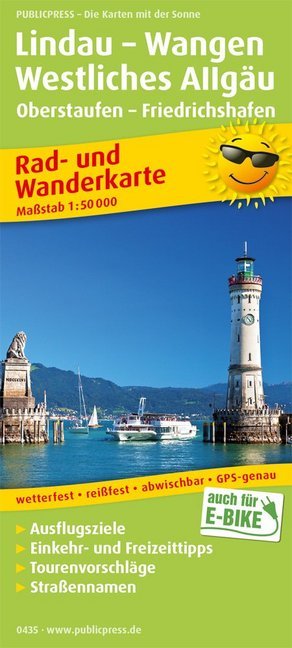 PublicPress Rad- und Wanderkarte Lindau - Wangen, Westliches Allgäu, Oberstaufen - Friedrichshafen main product photo