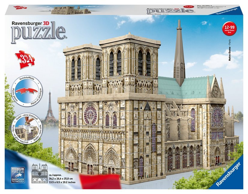 Ravensburger 3D Puzzle 12523 - Cathédrale Notre-Dame de Paris - 324 Teile - Notre-Dame zum selber Puzzeln ab 10 Jahren main product photo