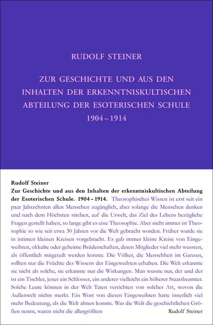 Zur Geschichte und aus den Inhalten der erkenntniskultischen Abteilung der Esoterischen Schule 1904 bis 1914 main product photo