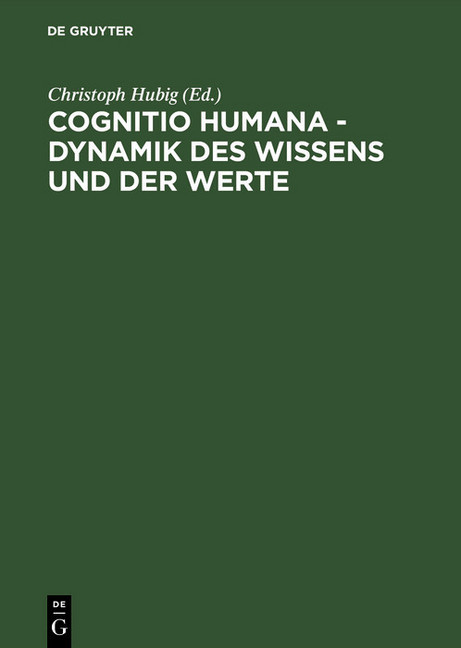 Cognitio humana - Dynamik des Wissens und der Werte main product photo