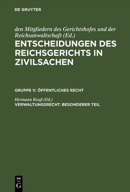 Verwaltungsrecht. Besonderer Teil main product photo