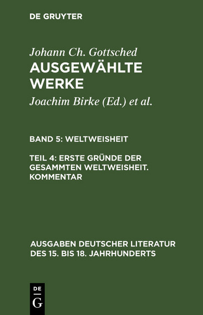 Erste Gründe der gesammten Weltweisheit. Kommentar main product photo