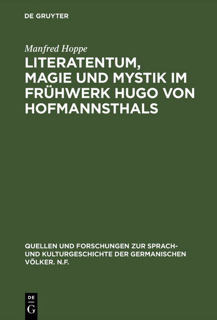Literatentum, Magie und Mystik im Frühwerk Hugo von Hofmannsthals main product photo