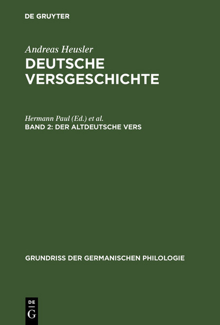 Der altdeutsche Vers main product photo