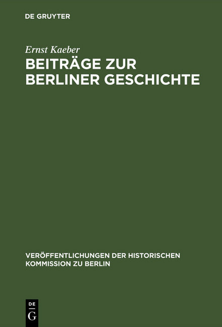 Beiträge zur Berliner Geschichte main product photo
