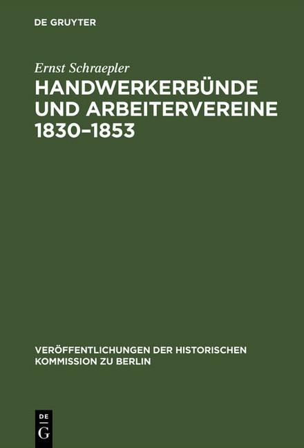 Handwerkerbünde und Arbeitervereine 1830-1853 main product photo