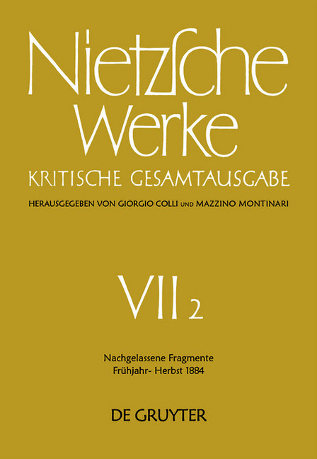 Nachgelassene Fragmente Frühjahr - Herbst 1884 main product photo