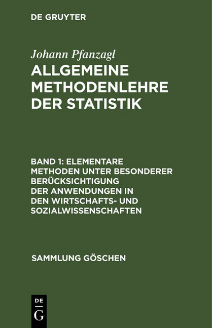 Elementare Methoden unter besonderer Berücksichtigung der Anwendungen in den Wirtschafts- und Sozialwissenschaften main product photo