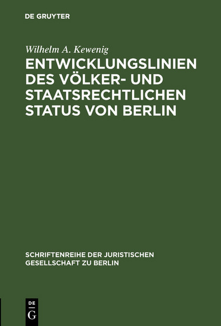 Entwicklungslinien des völker- und staatsrechtlichen Status von Berlin main product photo