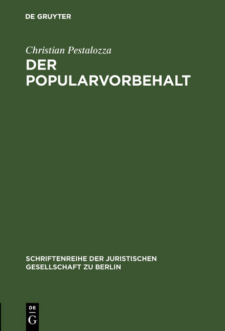 Der Popularvorbehalt main product photo