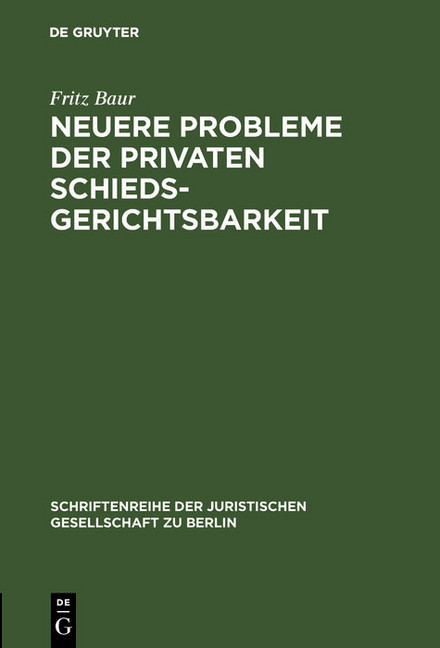 Neuere Probleme der privaten Schiedsgerichtsbarkeit main product photo