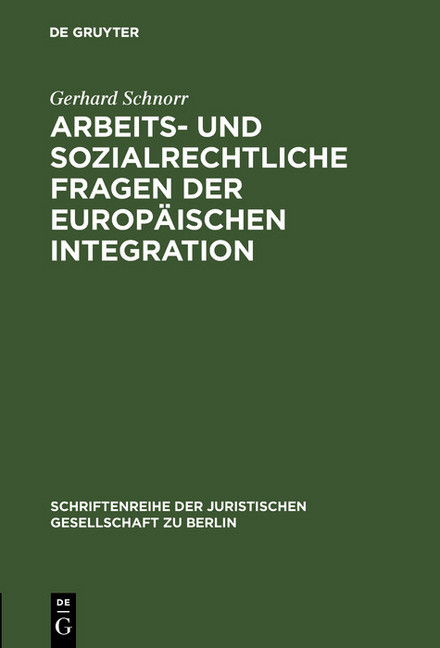 Arbeits- und sozialrechtliche Fragen der europäischen Integration main product photo