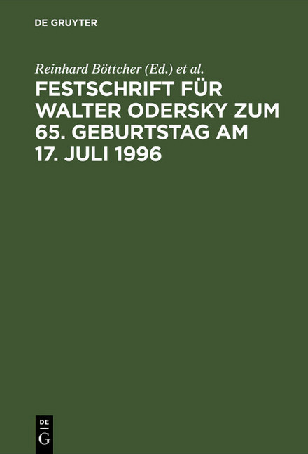 Festschrift für Walter Odersky zum 65. Geburtstag am 17. Juli 1996 main product photo