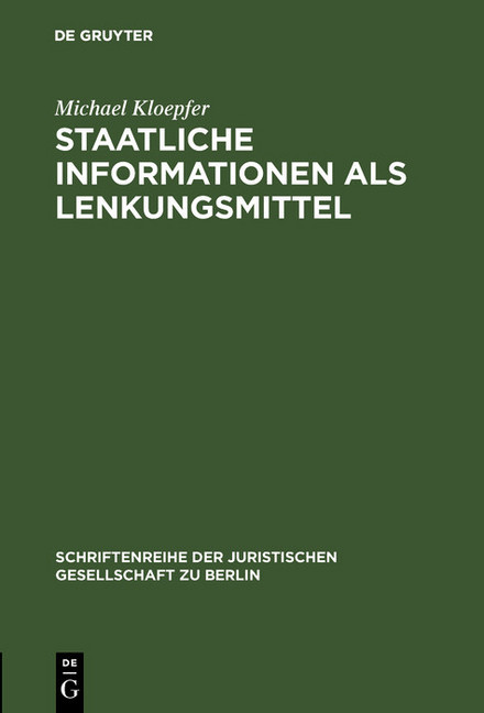 Staatliche Informationen als Lenkungsmittel main product photo
