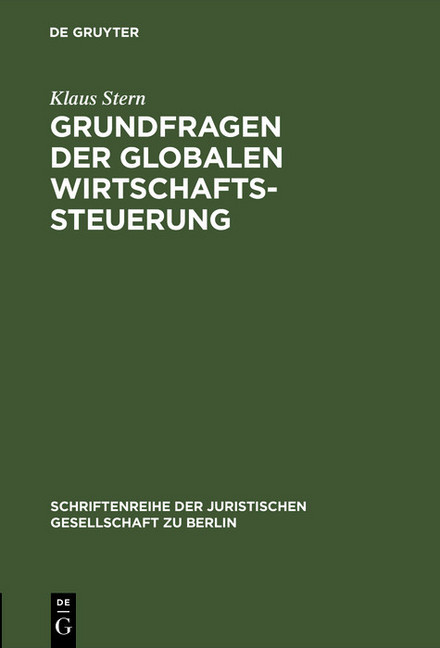 Grundfragen der globalen Wirtschaftssteuerung main product photo