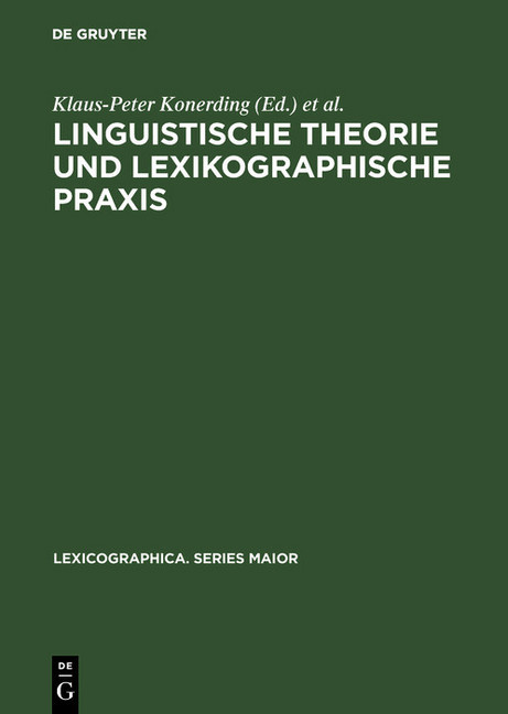Linguistische Theorie und lexikographische Praxis main product photo