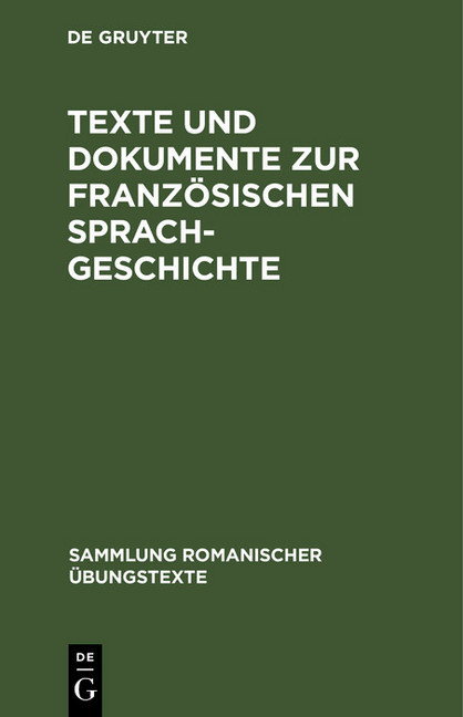 Texte und Dokumente zur französischen Sprachgeschichte main product photo