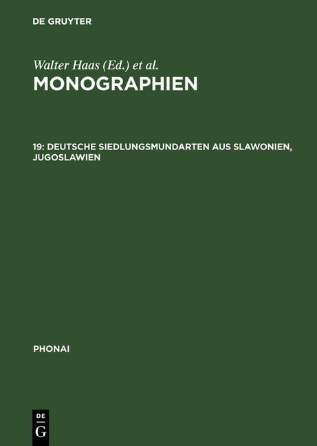 Deutsche Siedlungsmundarten aus Slawonien, Jugoslawien main product photo