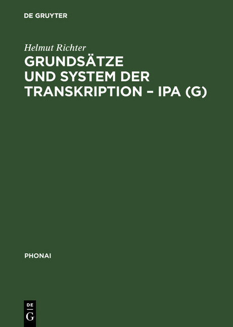 Grundsätze und System der Transkription - IPA (G) main product photo