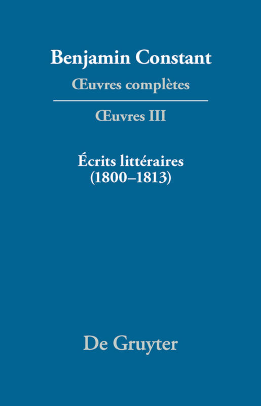 Écrits littéraires (1800-1813) main product photo