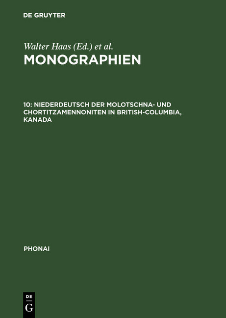 Niederdeutsch der Molotschna- und Chortitzamennoniten in British-Columbia, Kanada main product photo
