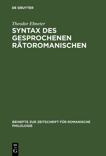 Syntax des gesprochenen Rätoromanischen main product photo