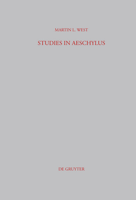 Studies in Aeschylus main product photo
