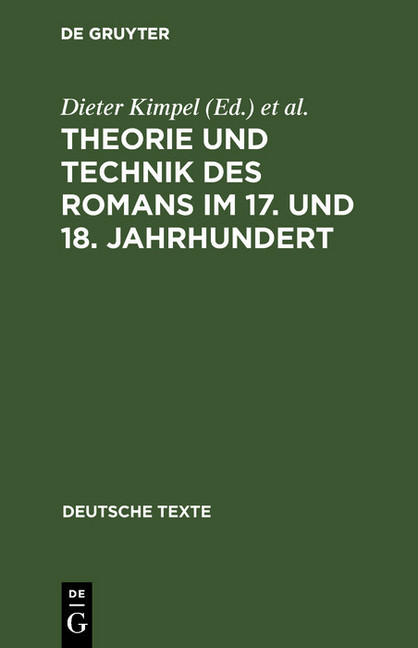 Theorie und Technik des Romans im 17. und 18. Jahrhundert main product photo