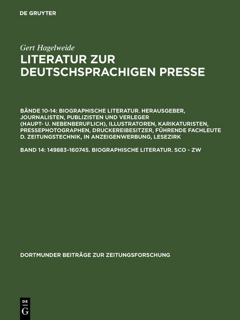 149883-160745. Biographische Literatur. Sco - Zw main product photo