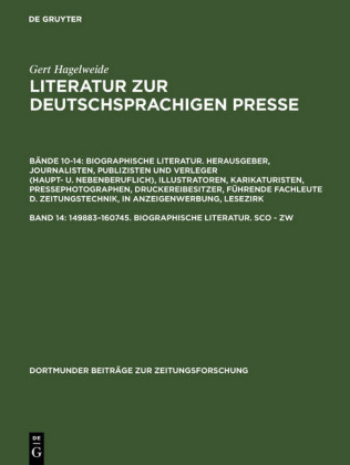 149883-160745. Biographische Literatur. Sco - Zw