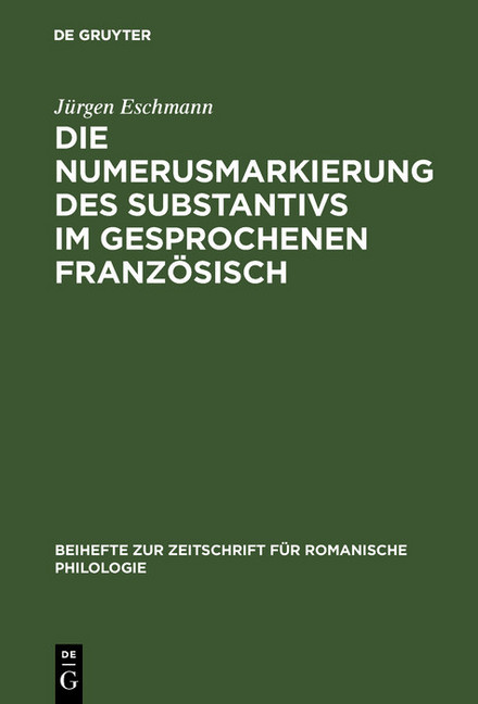 Die Numerusmarkierung des Substantivs im gesprochenen Französisch main product photo