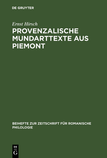 Provenzalische Mundarttexte aus Piemont main product photo