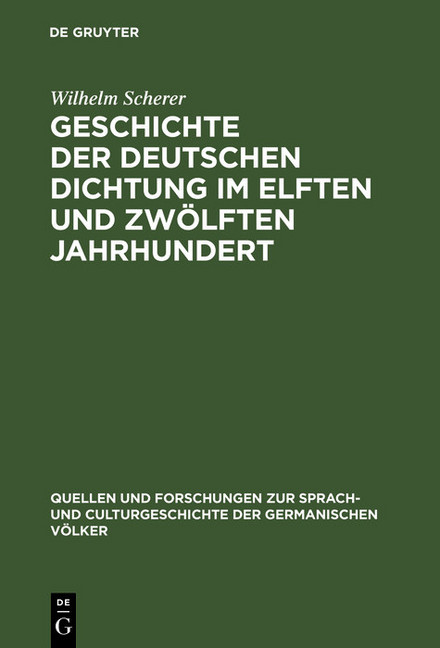 Geschichte der deutschen Dichtung im elften und zwölften Jahrhundert main product photo