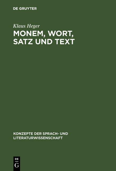 Monem, Wort, Satz und Text main product photo