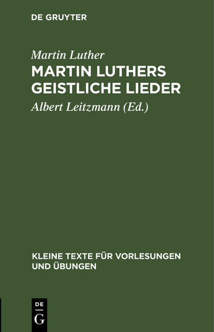 Martin Luthers geistliche Lieder main product photo