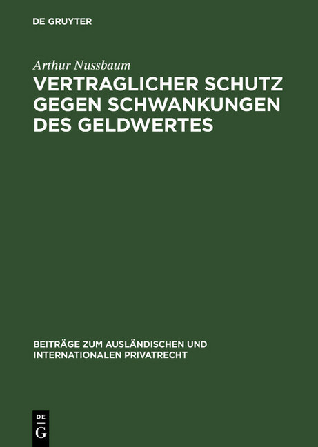 Vertraglicher Schutz gegen Schwankungen des Geldwertes main product photo