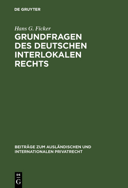 Grundfragen des deutschen interlokalen Rechts main product photo