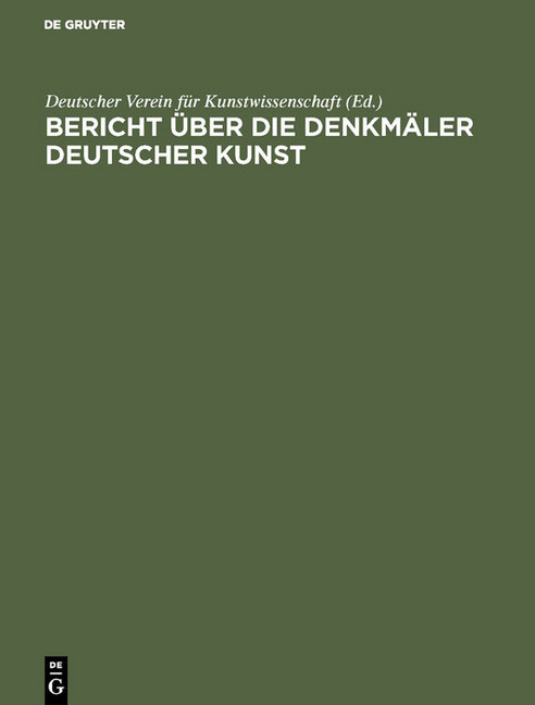 Bericht über die Arbeiten an den Denkmälern Deutscher Kunst, 2 main product photo