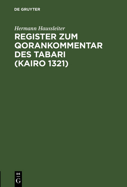 Register zum Qorankommentar des Tabari (Kairo 1321) main product photo
