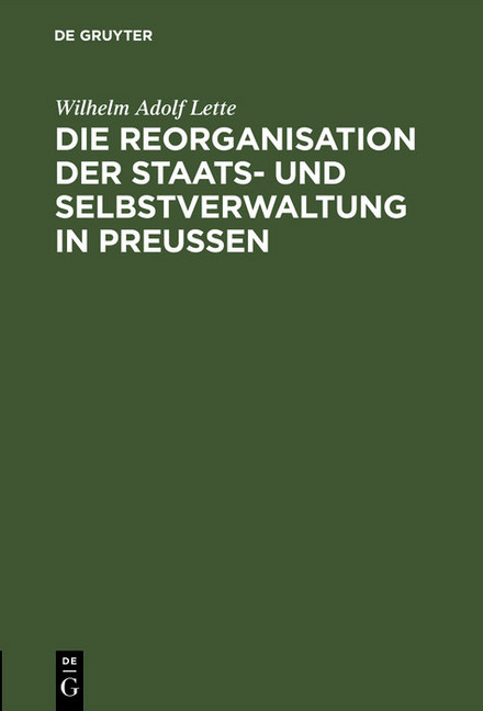 Die Reorganisation der Staats- und Selbstverwaltung in Preußen main product photo