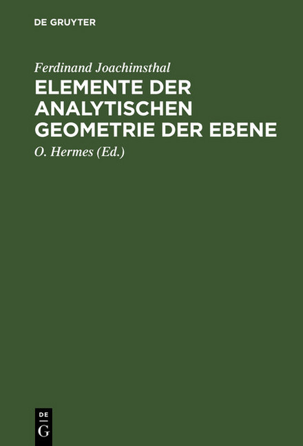Elemente der analytischen Geometrie der Ebene main product photo