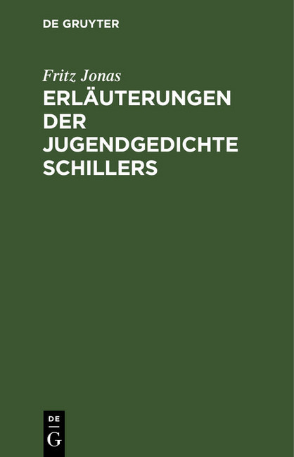 Erläuterungen der Jugendgedichte Schillers main product photo