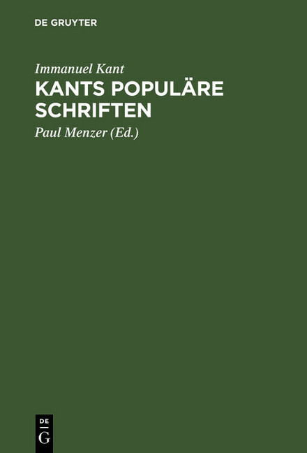Kants Populäre Schriften main product photo