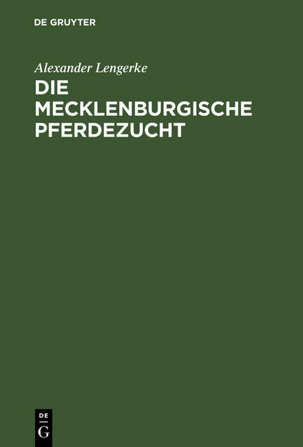 Die mecklenburgische Pferdezucht main product photo
